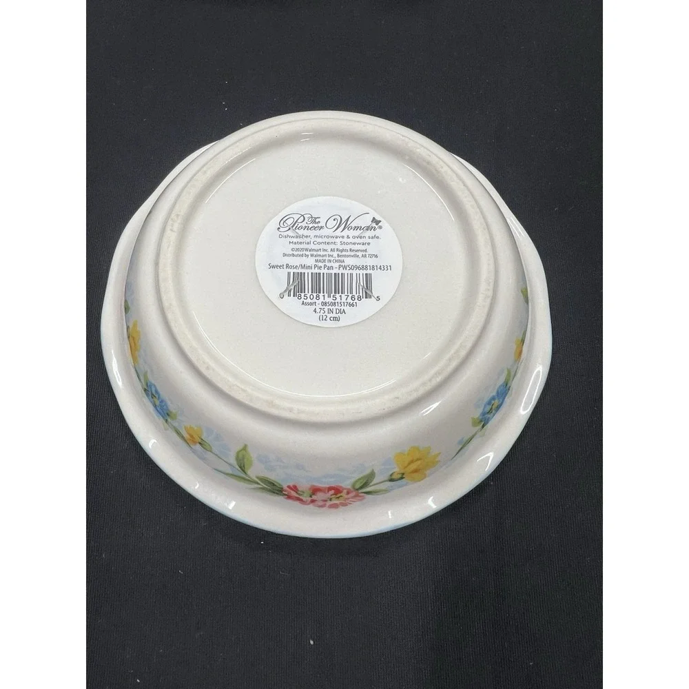Pioneer‎ Woman  Sweet Rose 5.75  Inch Mini Ceramic Pie Dish